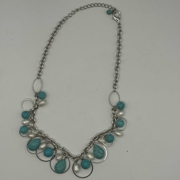 Turquoise and Sterling Silver Necklace - Picture 1 of 2